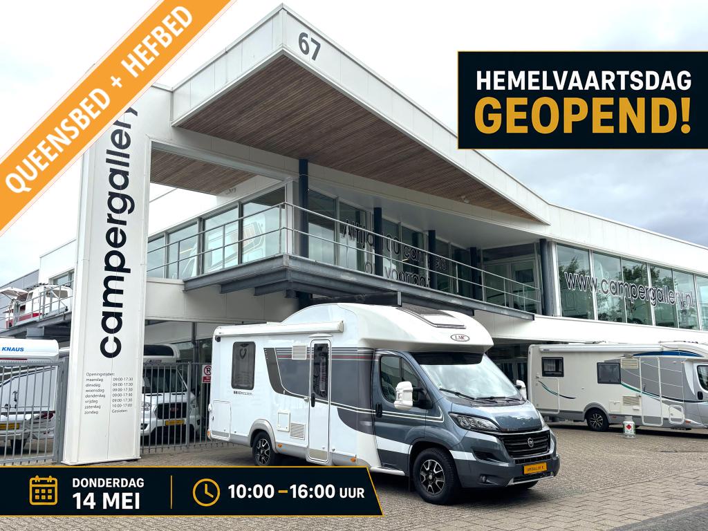 LMC Breezer 607 H QUEENSBED+HEFBED EURO6 ELEKTR FIETSDRAGER, Caravans en Kamperen, Campers, Fiat, Bedrijf, 6 tot 7 meter, Handgeschakeld