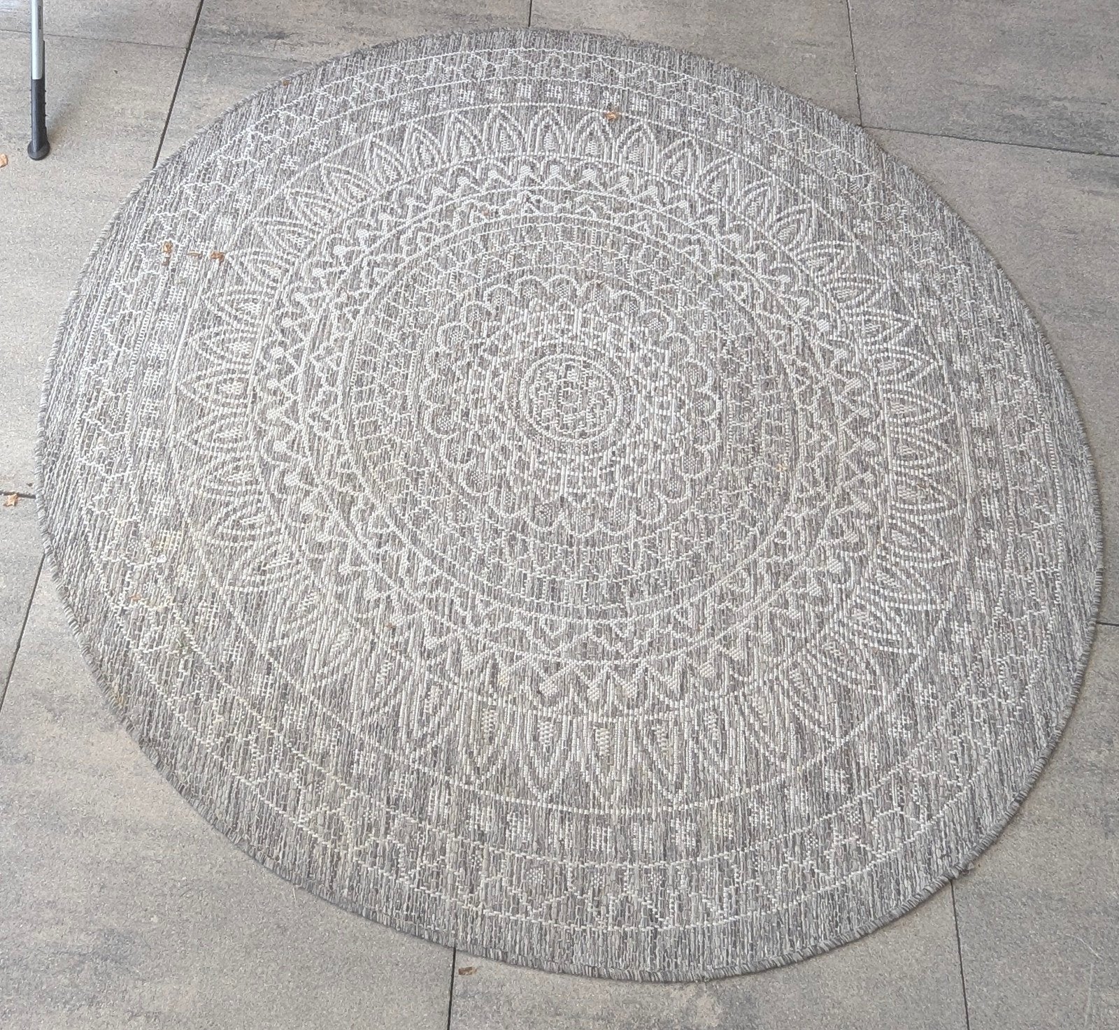 Rond Buitenkleed 160 cm - Weerbestendig Polypropyleen, Huis en Inrichting, Ophalen, 150 tot 200 cm, Rond, Zo goed als nieuw