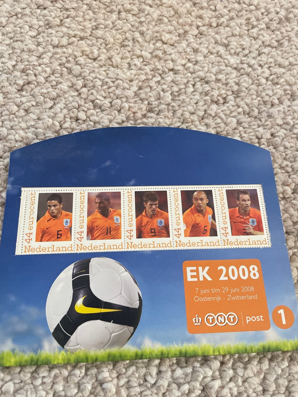 EK 2008 Nederland voetbal postzegels - Complete set, Ophalen of Verzenden, Na 1940, Postfris
