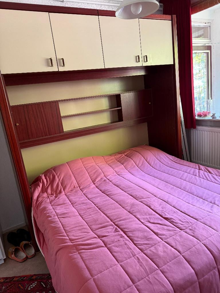 Opklap bed voor 2 personen, Huis en Inrichting, Slaapkamer | Bedden, Ophalen, Gebruikt, Zwart, Tweepersoons