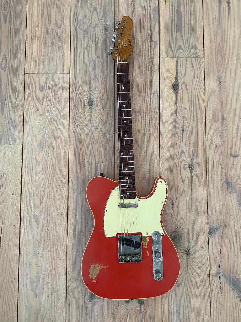Haar Guitars Trad T Fiesta Red Double Creme Binding - Aged, Muziek en Instrumenten, Ophalen, Gebruikt, Solid body, Overige merken