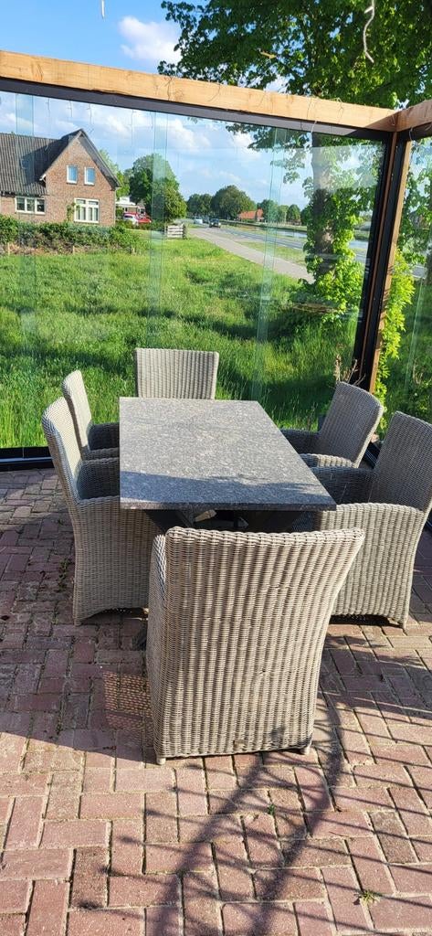 6 wicker stoelen, Tuin en Terras, Tuinstoelen, Ophalen, Gebruikt, Wicker