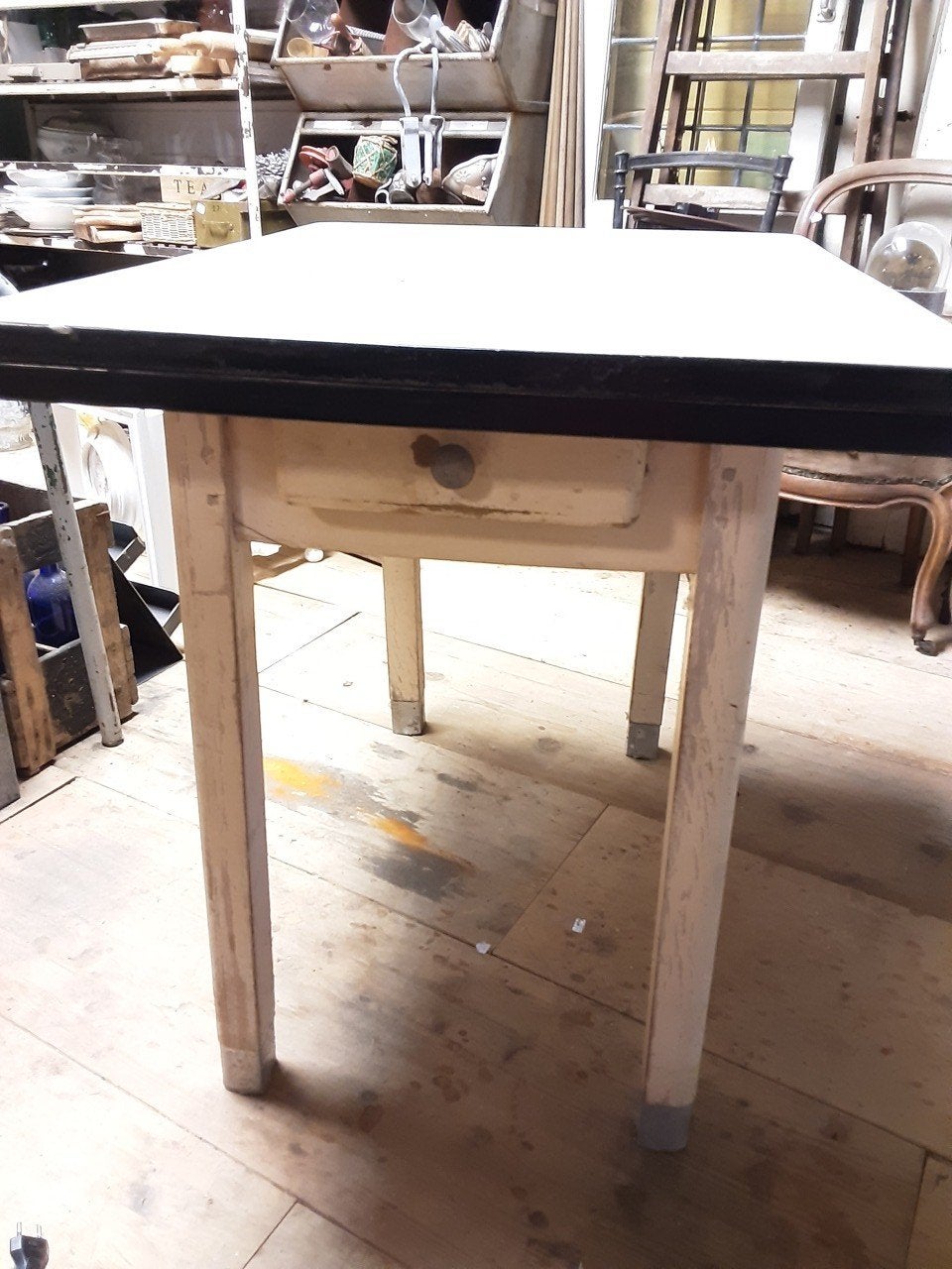 Oude tafel eetkamertafel brocante, Ophalen, Gebruikt