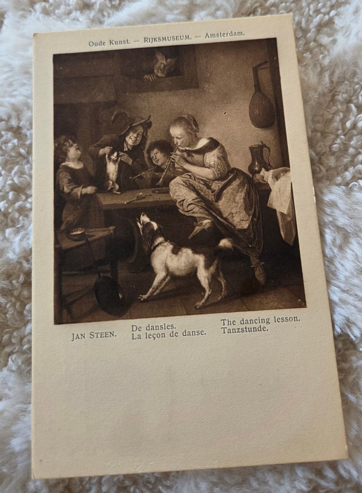 Oude Kunst Rijksmuseum Amsterdam - Jan Steen De Dansles, Verzenden, Voor 1920, Ongelopen, Overige thema's