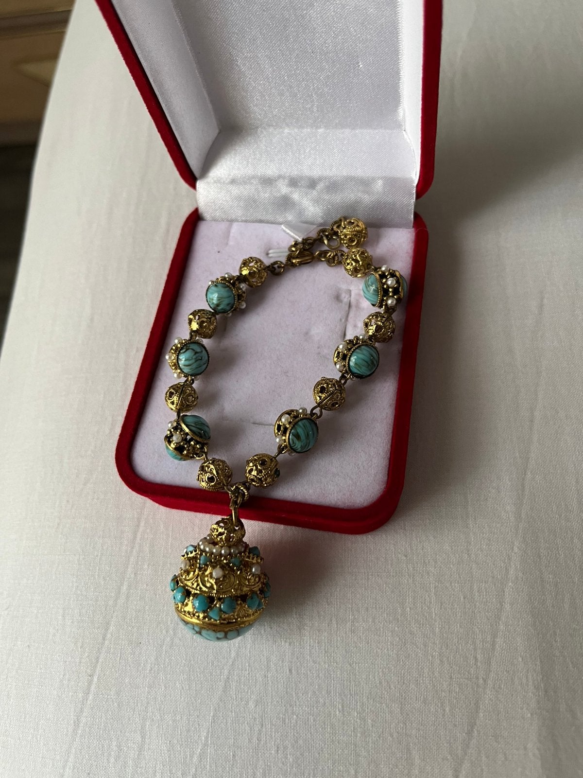 Vintag bracelet turguoise, Sieraden, Tassen en Uiterlijk, Kettingen, Ophalen of Verzenden, Zo goed als nieuw, Blauw, Overige materialen