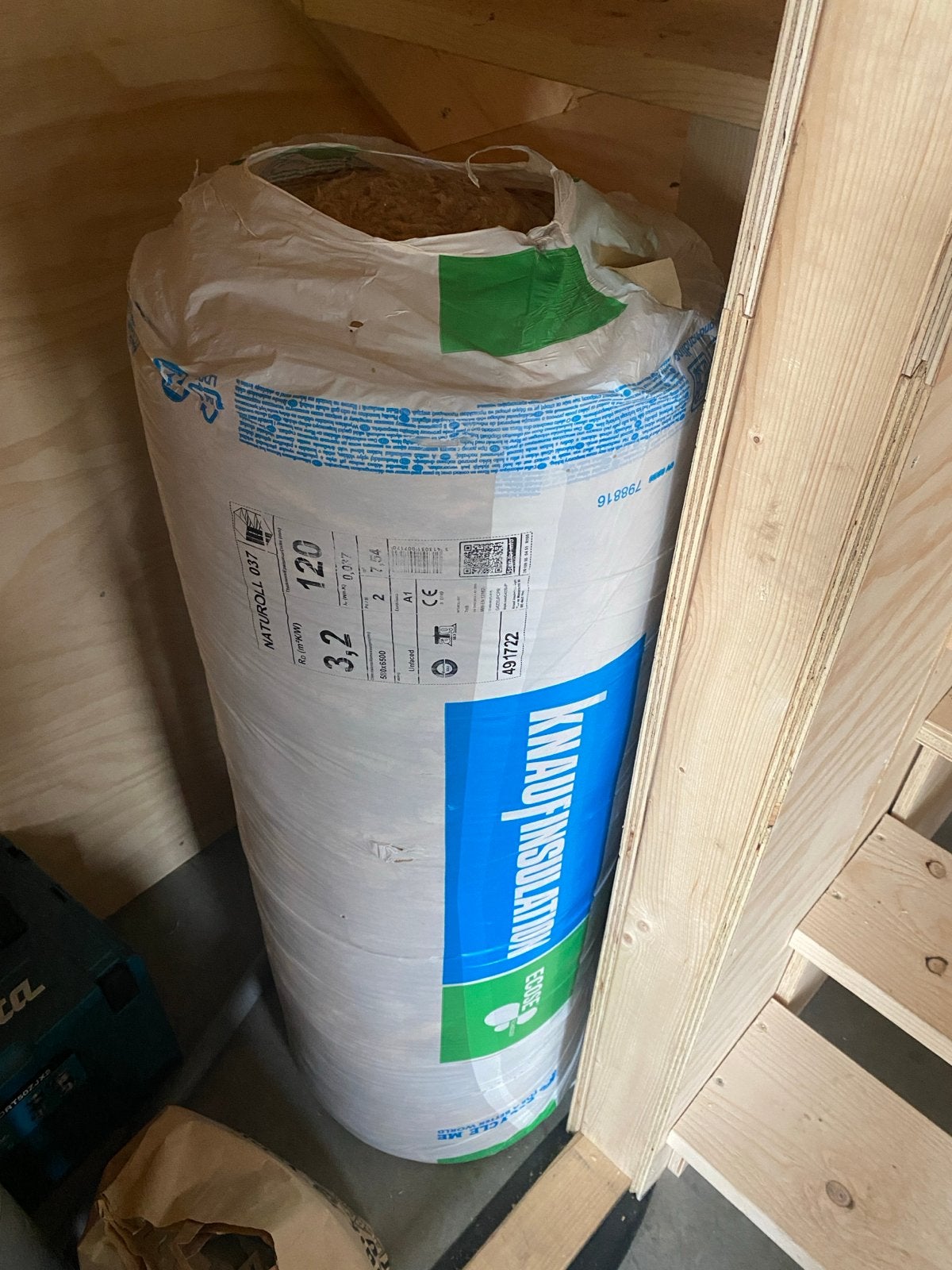Knauf Naturoll 037 Glaswol isolatie - 120mm dik, Doe-het-zelf en Verbouw, Ophalen, 12 cm of meer, Nieuw, Minder dan 5 m²