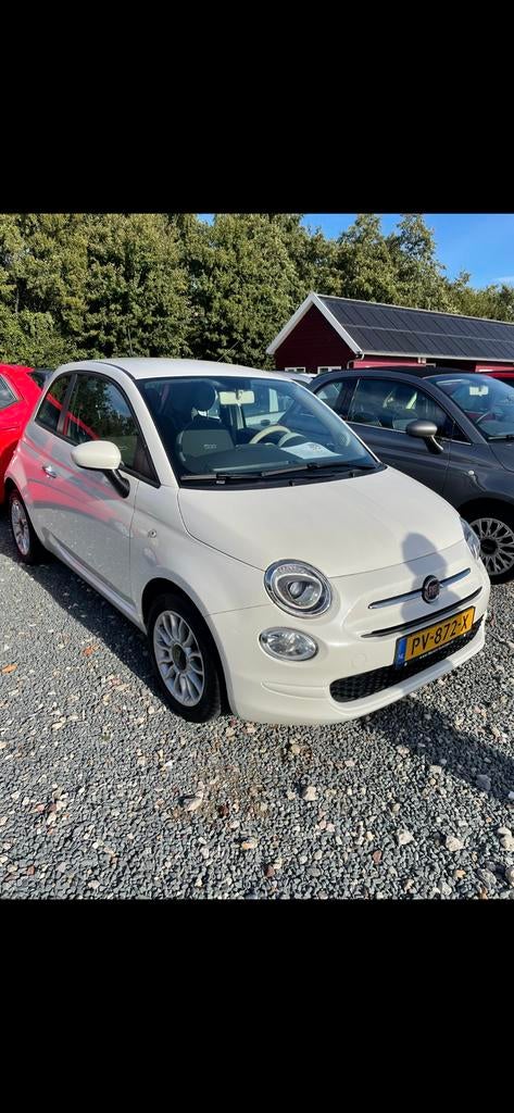 Verkocht Fiat 500 Twinair 60pk 2017 |Wit|AIRCO 60.000 km, Auto's, Fiat, Voorwielaandrijving, USB, Stof, 840 kg