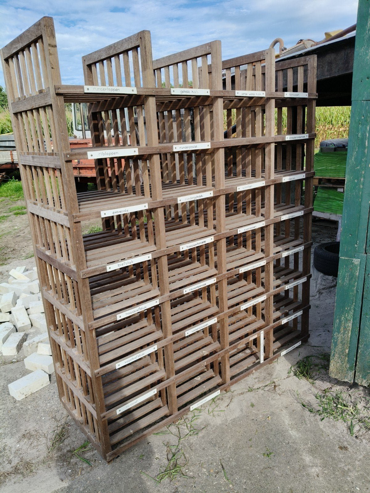 hardhouten stelling, Ophalen, Gebruikt