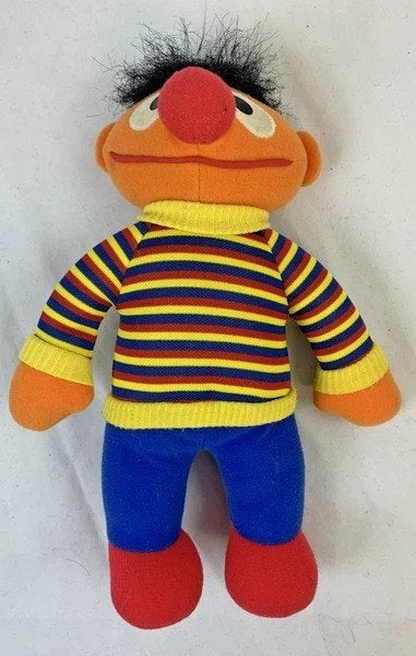 Vintage Ernie Pluche Knuffel Pop 1992 Hasbro Sesamstraat 90s