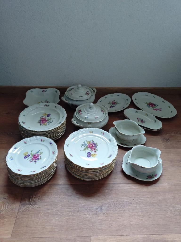 Vintage KPM Handgeschilderd Gouden rand Compleet servies, Ophalen