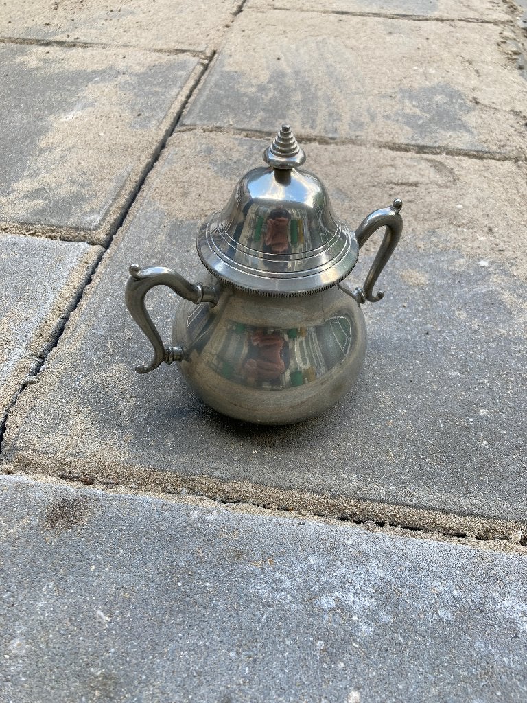 Tinnen suikerpot met deksel, Antiek en Kunst, Ophalen of Verzenden