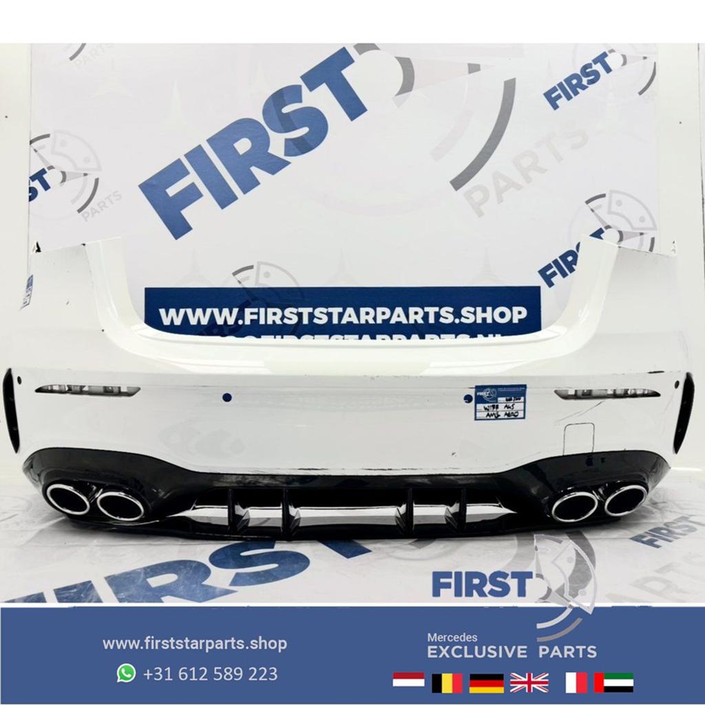 W177 BUMPER A KLASSE 2023 A45 S AMG ACHTERBUMPER ZWART/WIT/G, Gebruikt, -, Ophalen of Verzenden, Achter