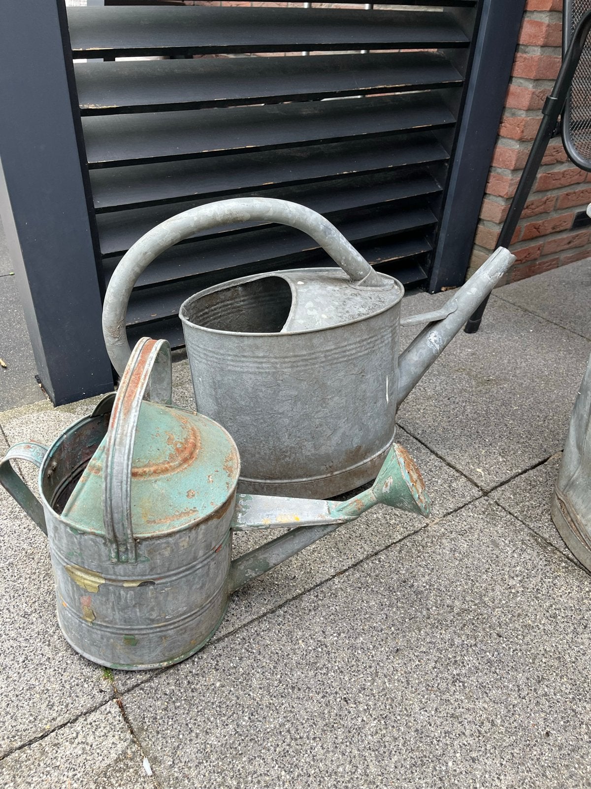 Vintage Zinken Gieters - Set van 2, Tuin en Terras, Gieters, Ophalen of Verzenden, Gebruikt, Metaal