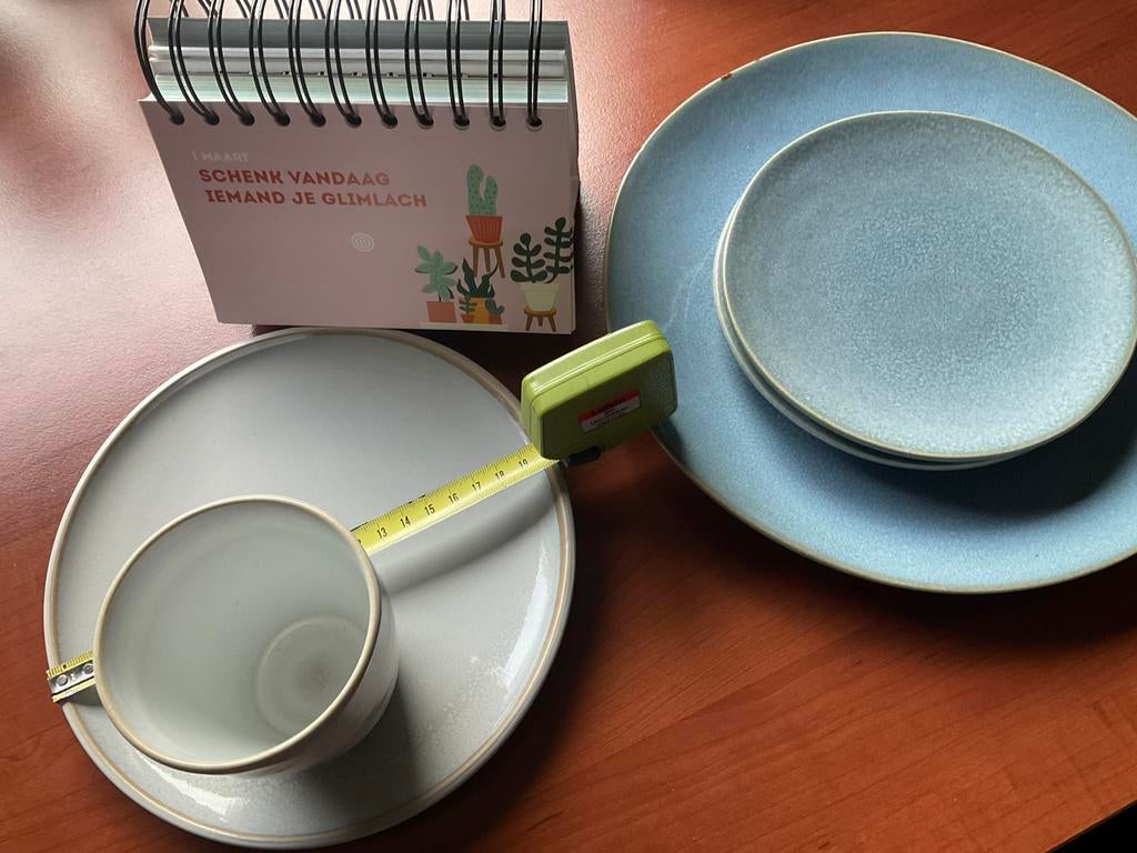 HEMA grijs en blauw servies /zie foto’s, Huis en Inrichting, Keuken | Servies, Ophalen of Verzenden, Zo goed als nieuw, Bord(en)