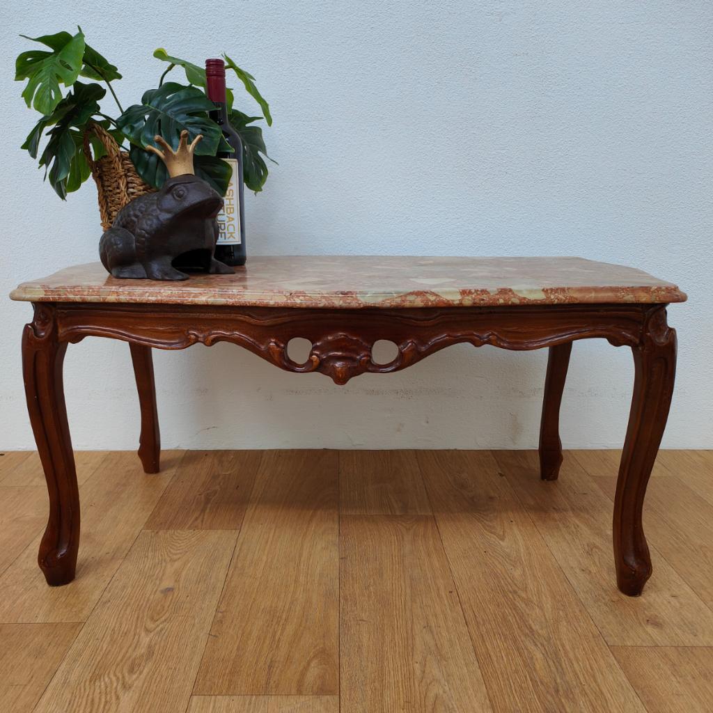 Vintage salontafel, koffietafel met marmer blad 210, Valkenswaard, Gebruikt, 50 tot 100 cm, Info@flashbackfurniture.nl