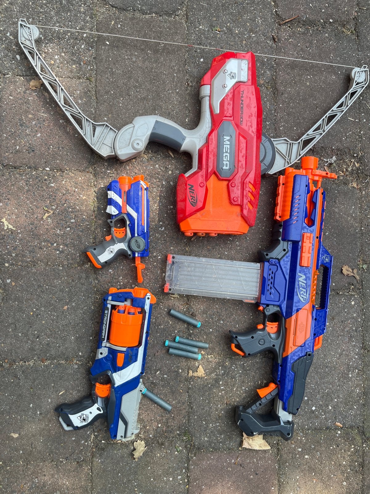 Grote Nerf Blaster Collectie - 3 Blasters en Boog, Ophalen of Verzenden, Gebruikt