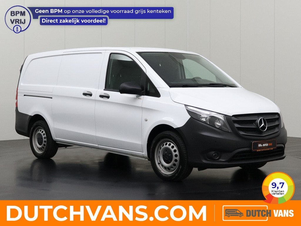 Mercedes-Benz Vito 114CDi Lang | Achterdeuren | Navigatie |, Auto's, Gebruikt, Euro 6, Multifunctioneel stuurwiel, Wit