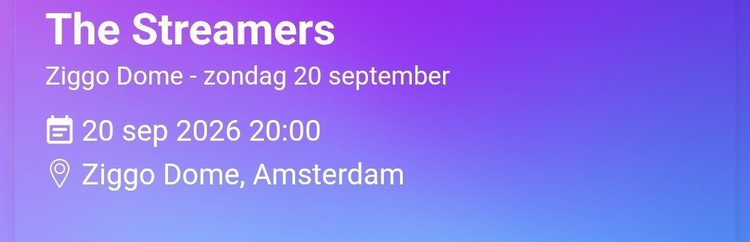 De Streamers, Zondag 20 September 4 kaartjes, Drie personen of meer, September