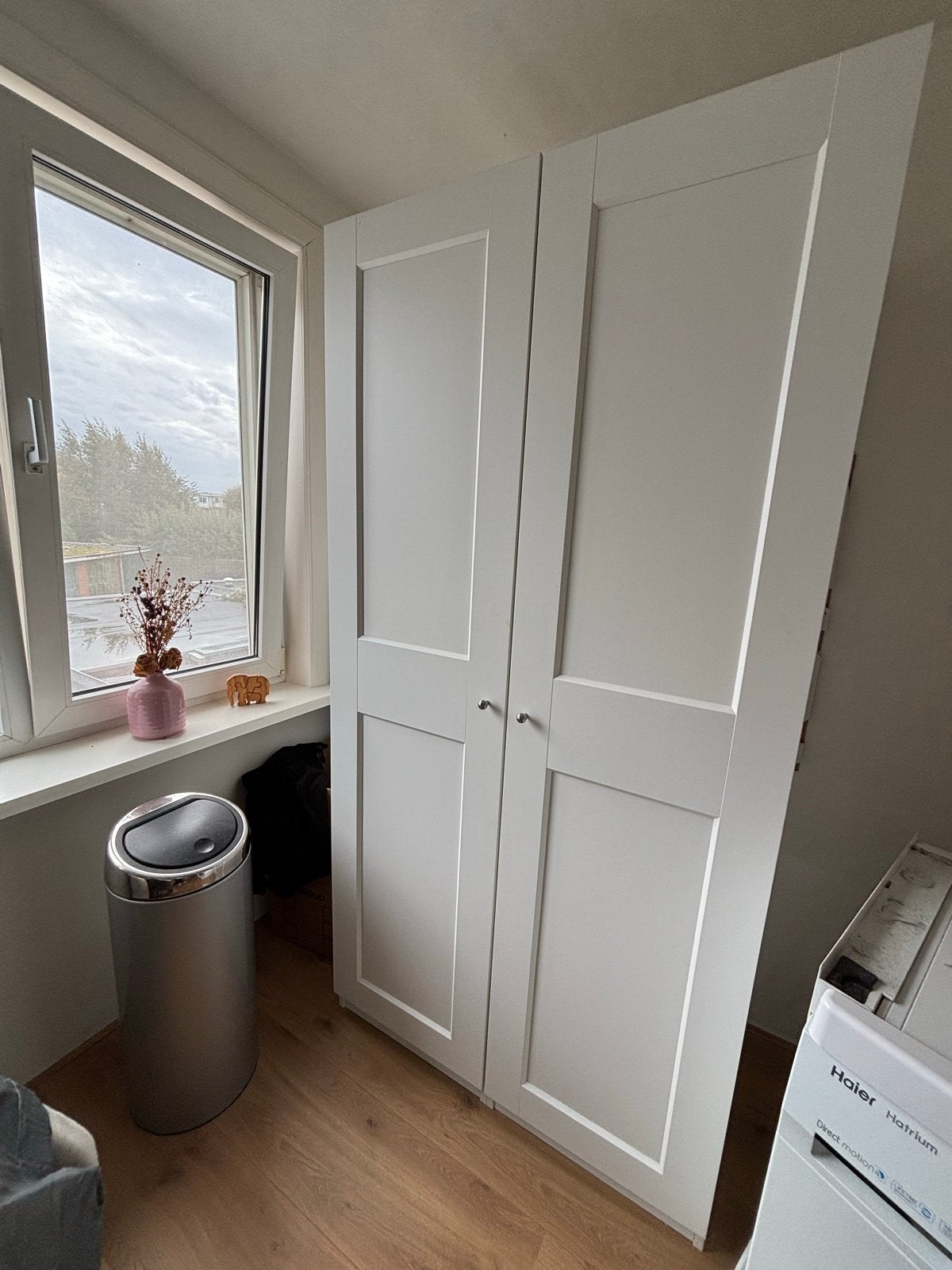 IKEA Witte kledingkast met planken en hangruimte, Ophalen, Gebruikt, 200 cm of meer, 50 tot 100 cm