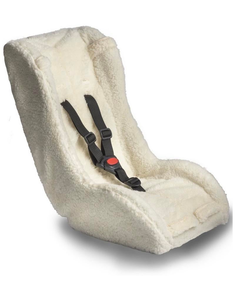 Comfortabele schapenvacht bakfiets babyschaal met gordel, Overige merken, Autogordel, Zo goed als nieuw, 0 t/m 13 kg