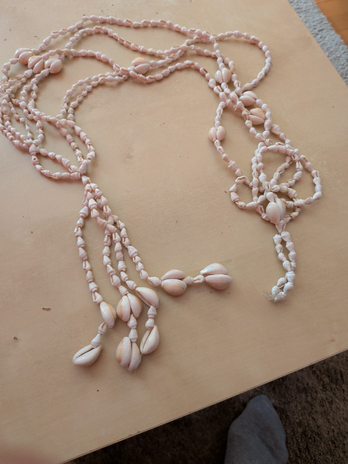 Decoratieve schelpenhanger / plantenhanger, Huis en Inrichting, Gebruikt, Beige, Boho, Ophalen of Verzenden