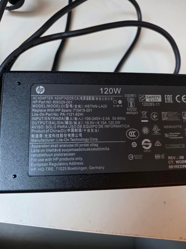 HP 120W Laptop Oplader, Ophalen of Verzenden, Zo goed als nieuw, HP