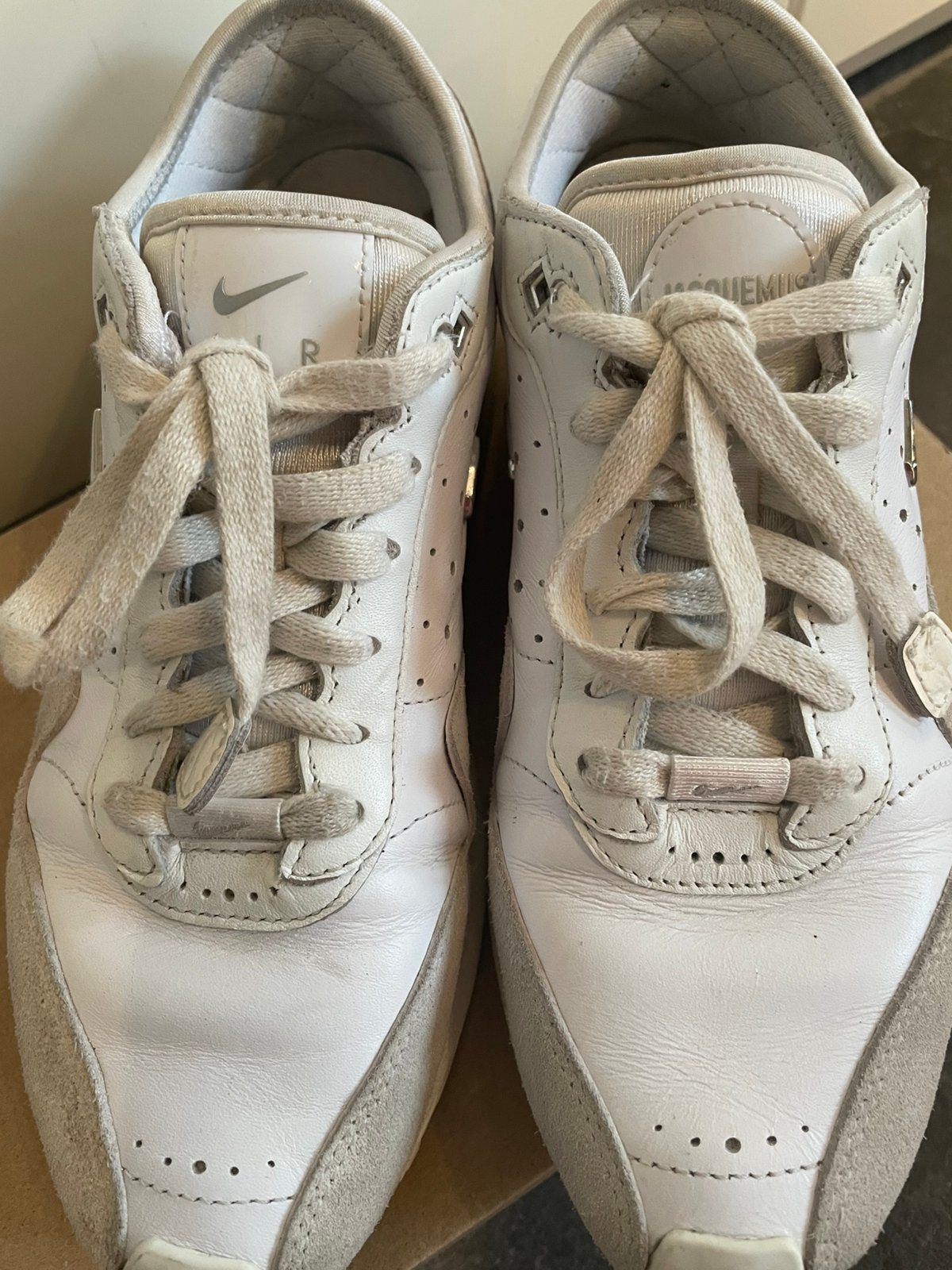 Nike Air Max Jacquemus Summit White/Metallic Silver mt 39, Wit, Ophalen of Verzenden, Sneakers of Gympen, Zo goed als nieuw