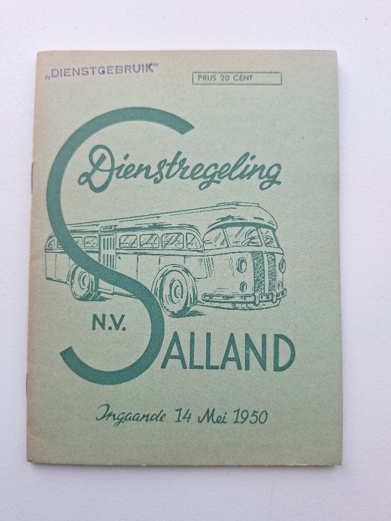 SALLAND DEVENTER ZOMERDIENSTREGELING INGAANDE - 14 MEI 1950, Ophalen of Verzenden, Gebruikt, Bus of Metro, Boek of Tijdschrift