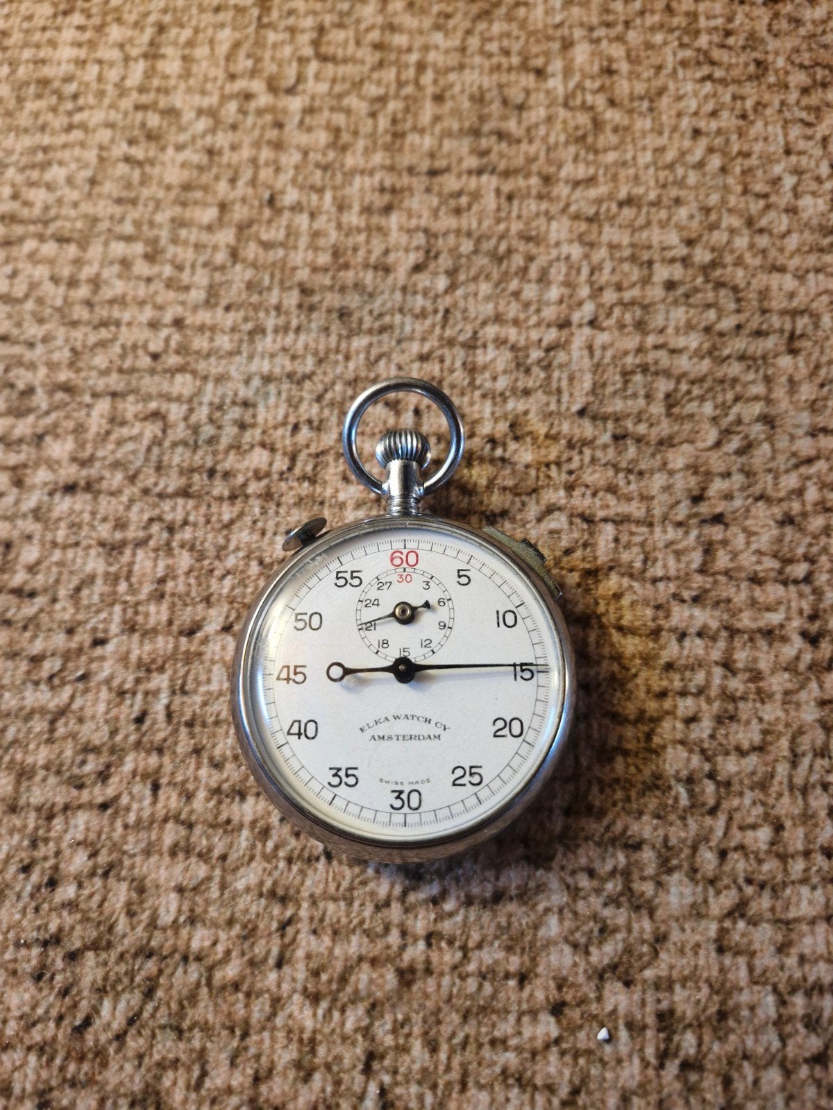 Vintage Elka Watch Co. Amsterdam stopwatch, Ophalen of Verzenden