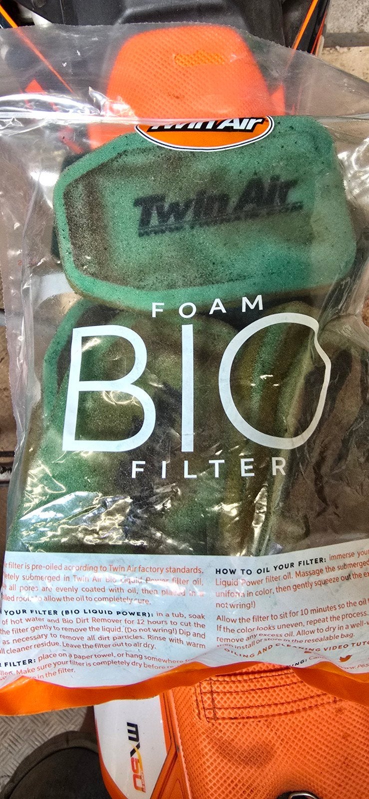 Twin Air Foam Bio Filter  Ktm sx 50, Ophalen, Gebruikt, Overige automerken