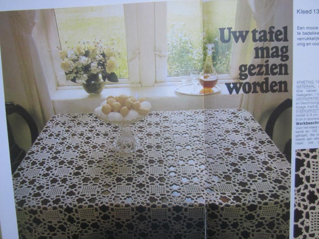 Uw tafel mag gezien worden: haakpatroon kleed 135x135cm, Ophalen of Verzenden, Zo goed als nieuw, Haken, Patroon of Boek
