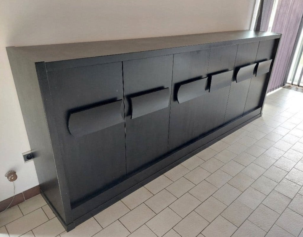 Set van Brutalist Barkast en Dressoir, Ophalen, Gebruikt, Eikenhout, 200 cm of meer