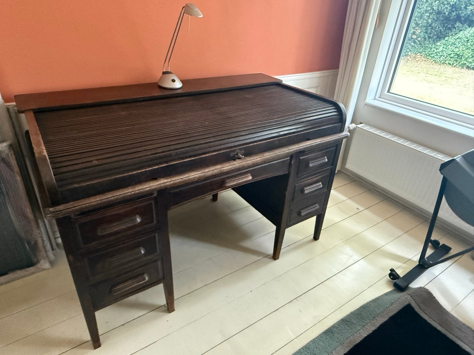 Antiek rolluikbureau met diepe lades, Huis en Inrichting, Ophalen, Overige typen, Gebruikt, Antiek