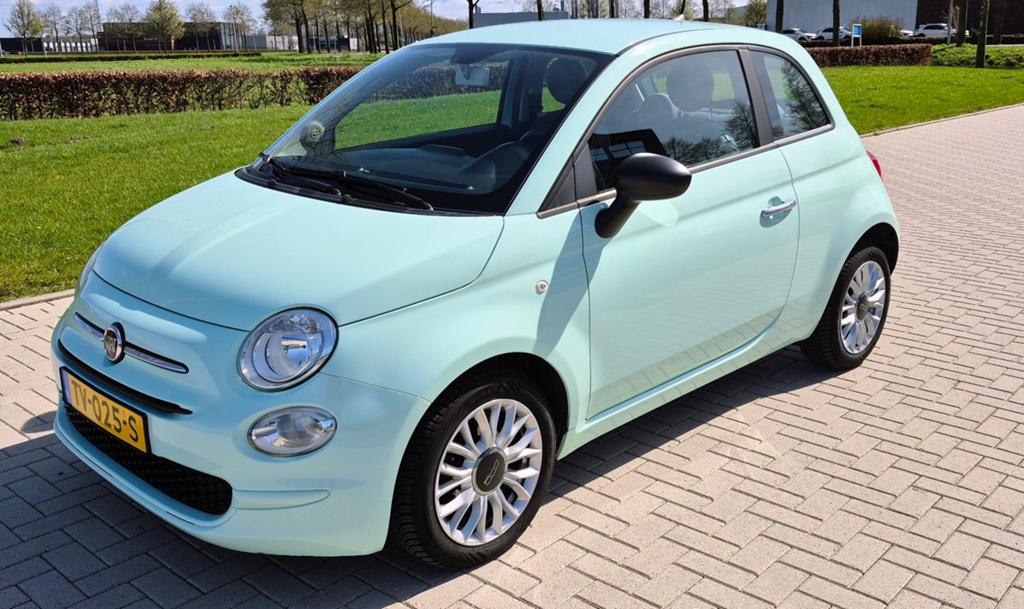 Fiat 500 Twinair Popstar 80pk 2018 Mintgroen 75744km, Voorwielaandrijving, 1005 kg, Stof, Origineel Nederlands