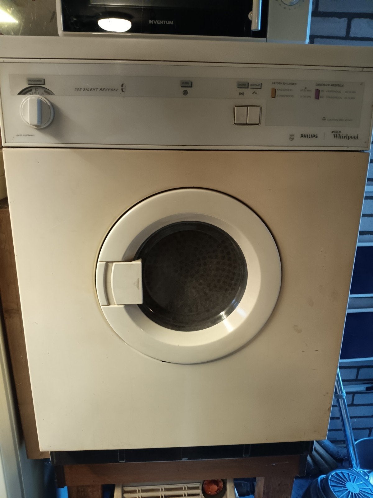 Philips Whirlpool wasdroger 523 Silent Reverse, Witgoed en Apparatuur, 6 tot 8 kg, Gebruikt, Luchtafvoer, Ophalen of Verzenden