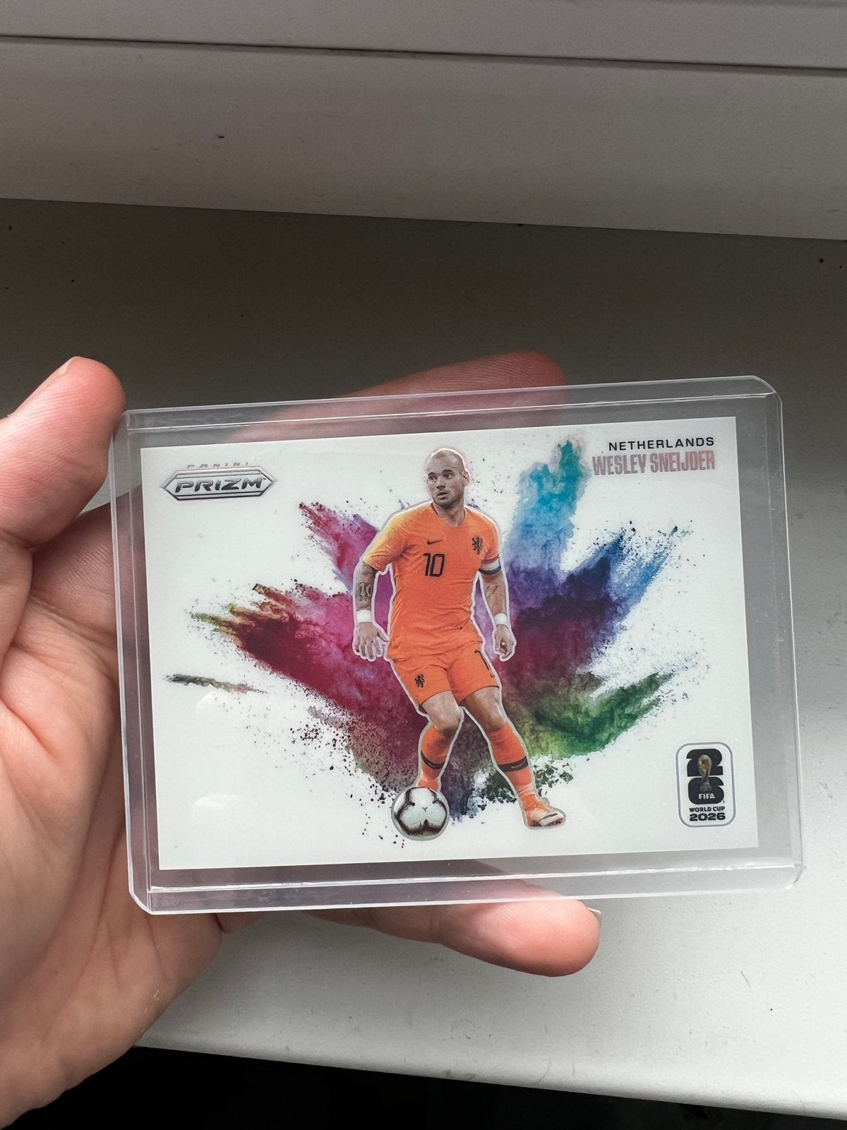 Panini Prizm Wesley Sneijder Color blast, Verzamelen, Sportartikelen en Voetbal, Verzenden, Zo goed als nieuw, Overige binnenlandse clubs