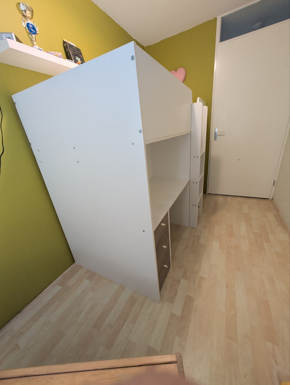 Hoogslaper met bureau, kast en lades, 200x90cm, Kinderen en Baby's, Ophalen, 85 tot 100 cm, Gebruikt, Hoogslaper of Stapelbed
