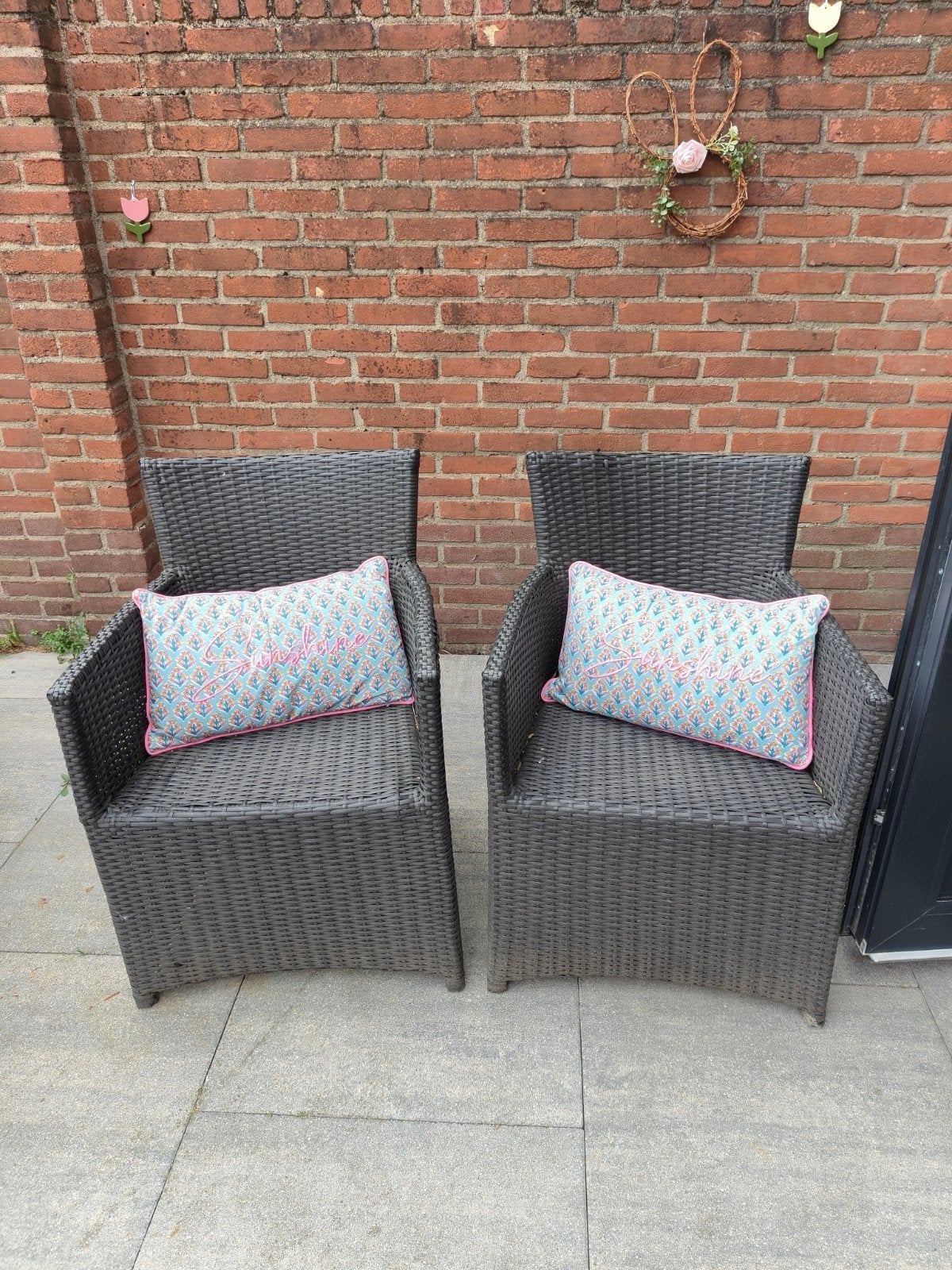 2x Wicker tuinstoelen (zonder kussens), Ophalen, Gebruikt, Wicker