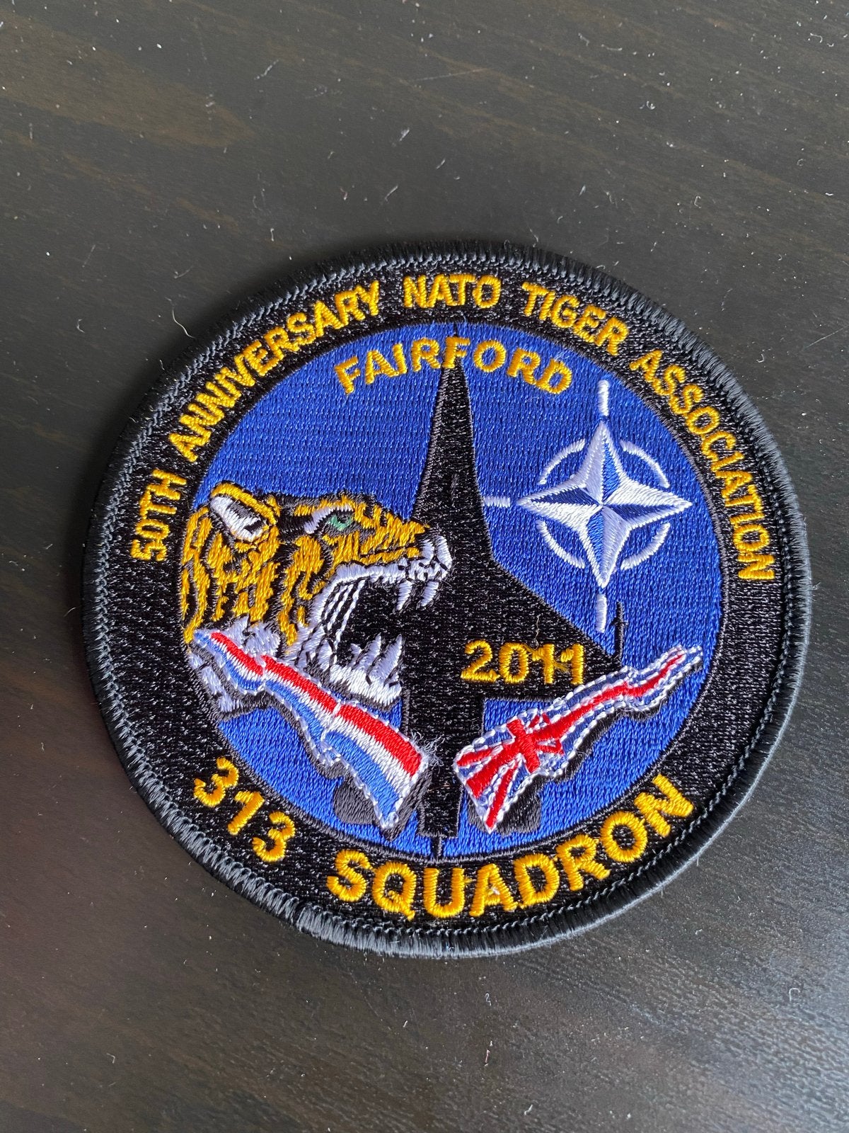 NATO Tiger Association 313 Squadron Patch 2011 Fairford, Ophalen of Verzenden, Overige typen