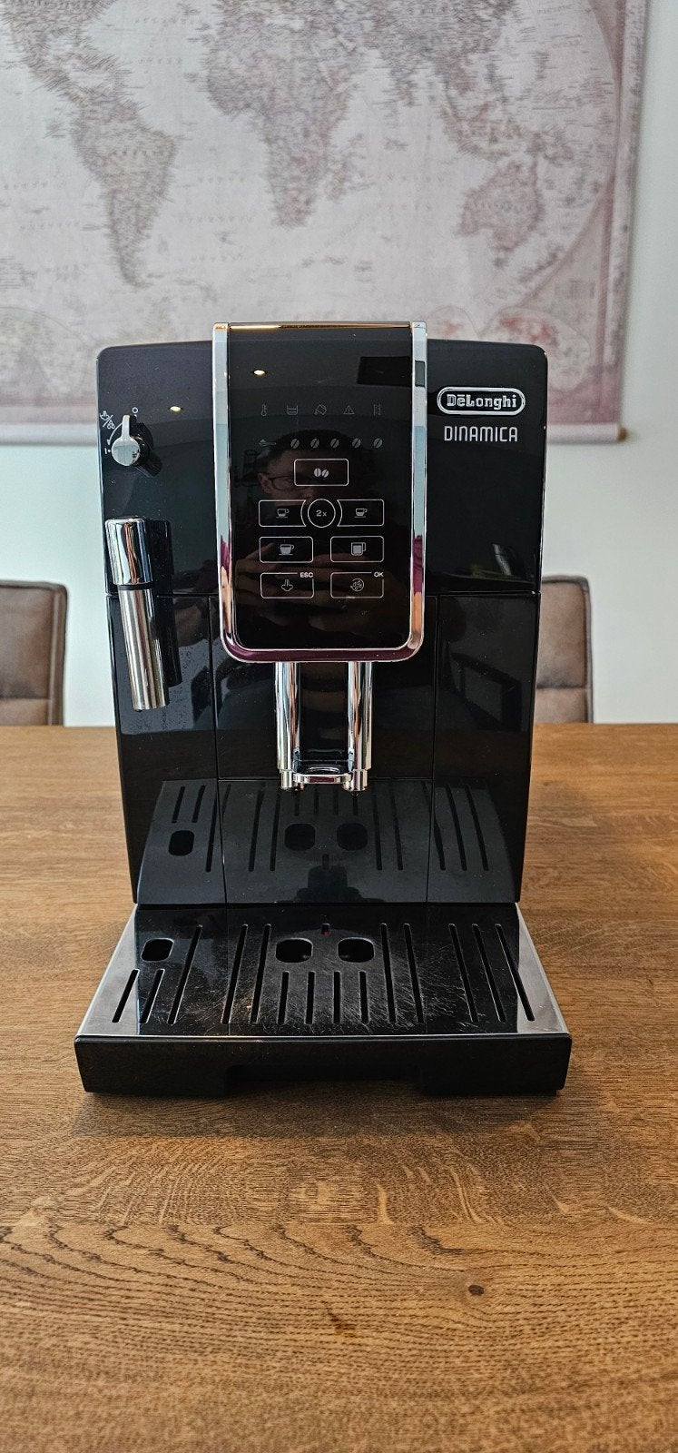Delonghi Dinamica ECAM35X.15 koffiemachine + 8 waterfilters, Ophalen, Gebruikt, 10 kopjes of meer, Koffiemachine