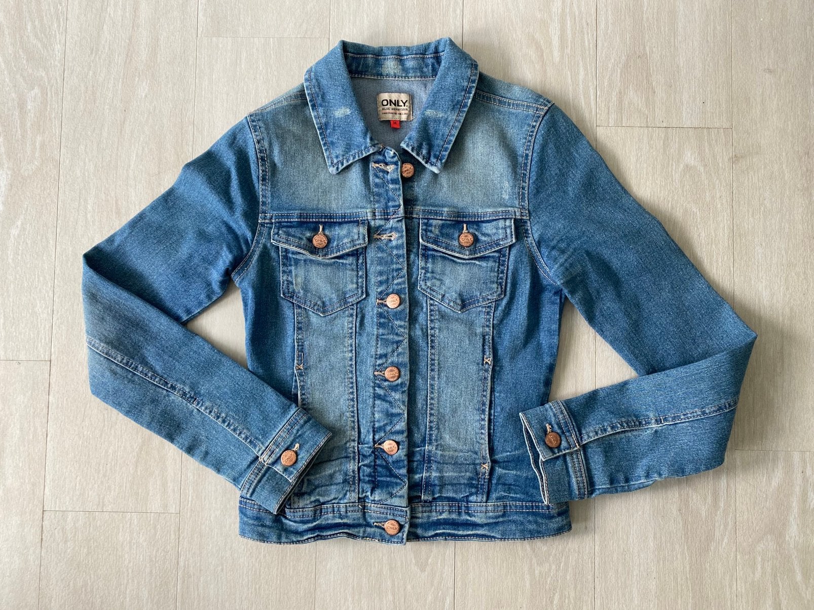 Only spijkerjas blauw maat 34, Ophalen of Verzenden, Zo goed als nieuw, Maat 34 (XS) of kleiner, Blauw