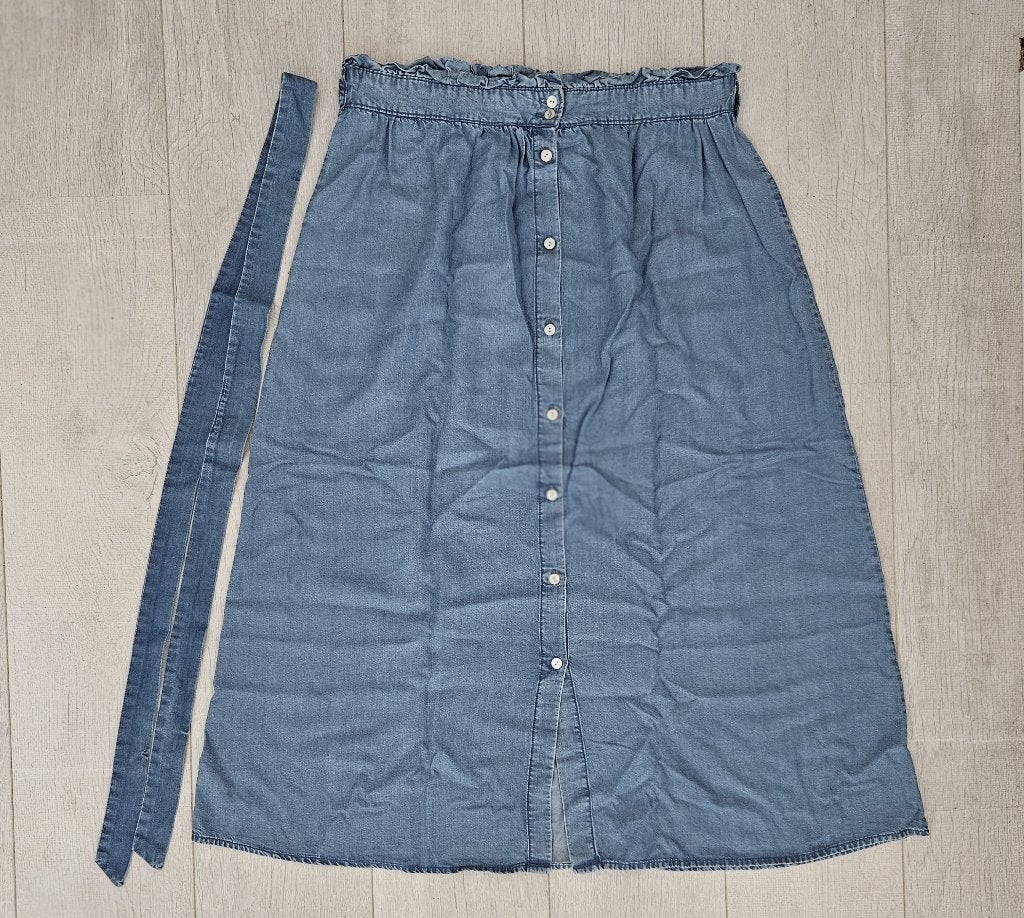 Pieces PWWHY midi rok met ceintuur blauw XL - zgan, Blauw, Maat 46/48 (XL) of groter, Ophalen of Verzenden, Zo goed als nieuw