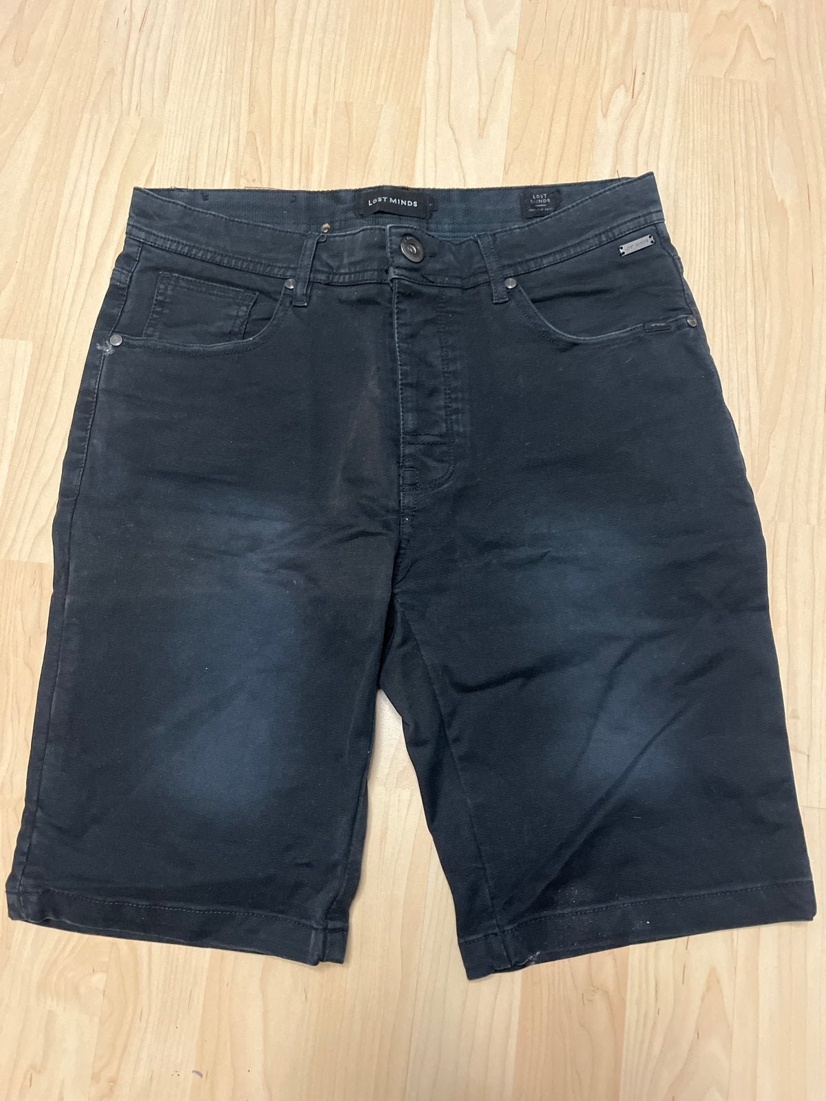 Lost Minds Zwarte Denim Shorts - Maat S, Kleding | Heren, Ophalen of Verzenden, Gedragen, Maat 48/50 (M), Zwart