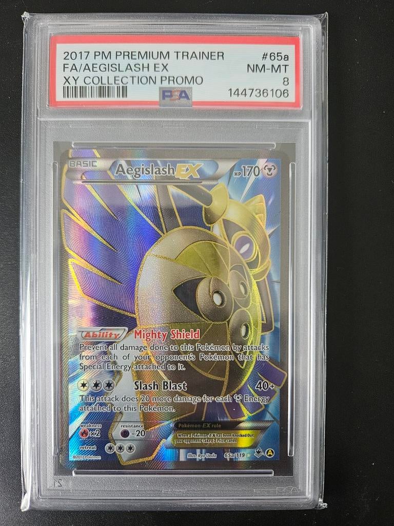 Aegislash EX 65a/119 PSA 8, Ophalen of Verzenden, Zo goed als nieuw, Losse kaart, Foil