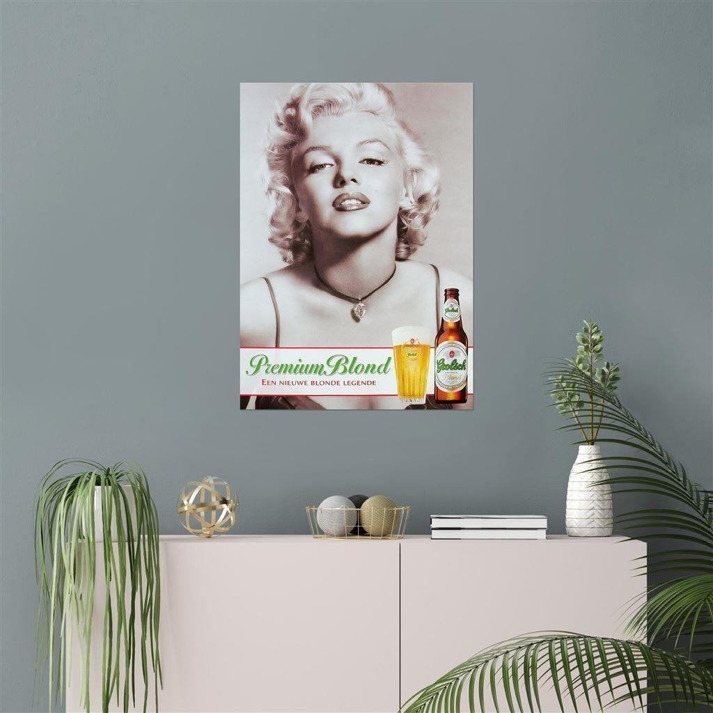 Marilyn Monroe Grolsh Grote Bier Mancave Bar Poster, Verzenden, Nieuw, Reclamebord, Plaat of Schild, Grolsch
