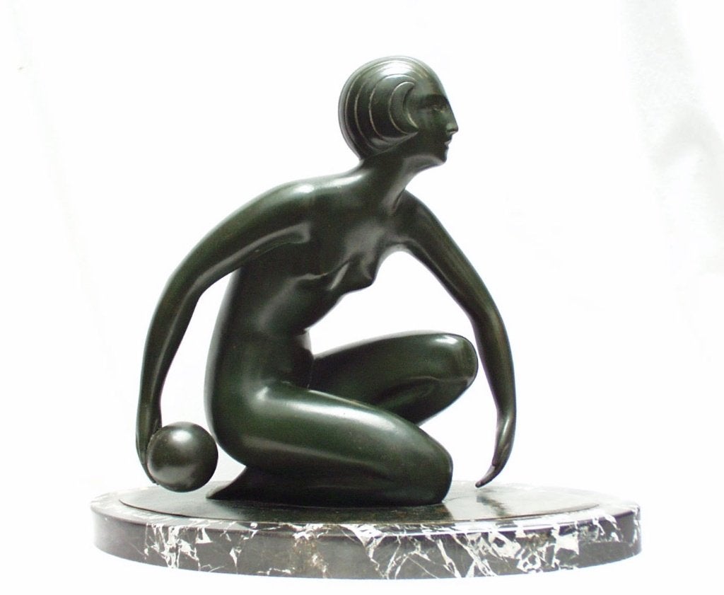 Art Deco Bronzen Beeld - Sybille May., Art deco, Ophalen of Verzenden, Brons, 20 - 50 cm