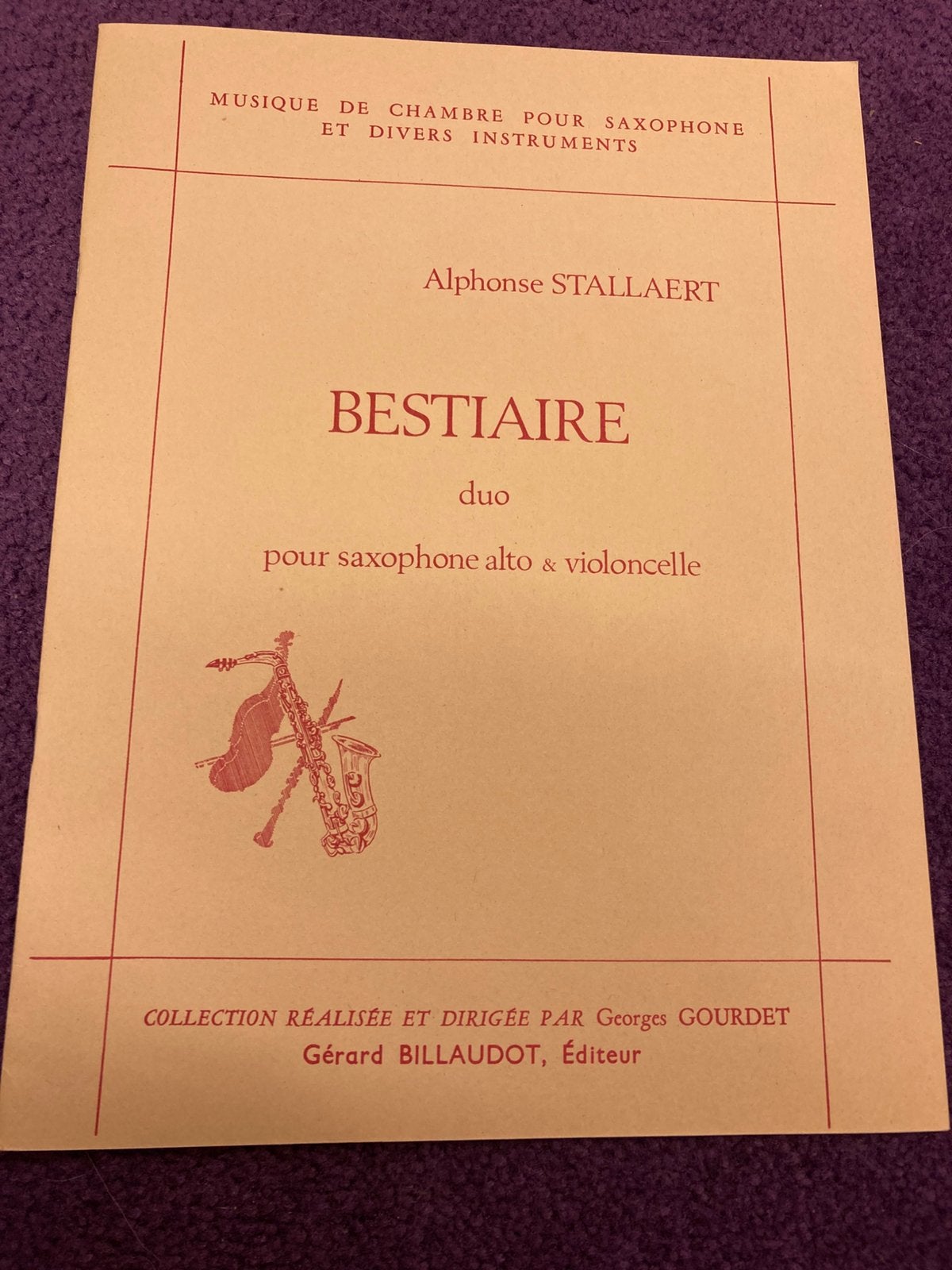 Bestiaire, A Stallaert voor altsaxofoon en cello, Gebruikt, Klassiek, Overige soorten, Ophalen of Verzenden