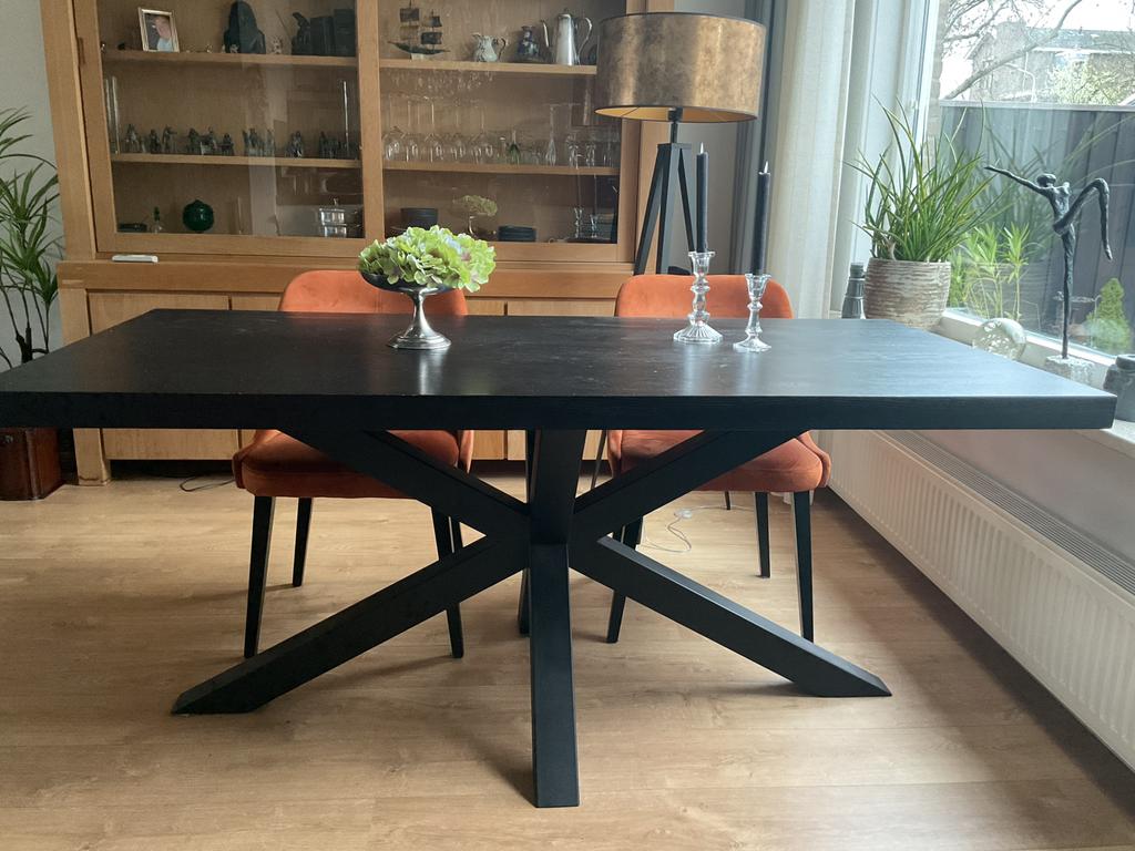 Mooiie eettafel, Gebruikt, Eikenhout, 150 tot 200 cm, Rechthoekig