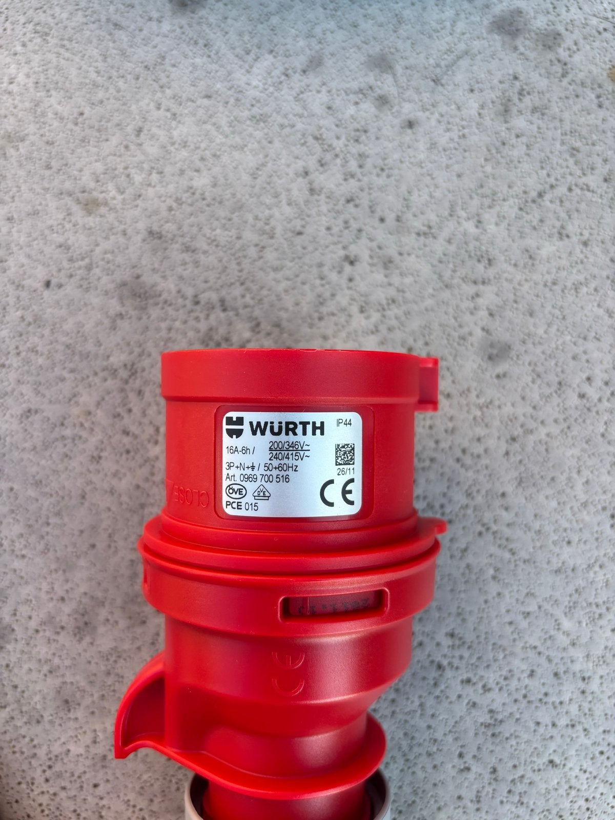 Wurth Verlengkabel 2 meter 16A 5G2.5, Ophalen of Verzenden, Gebruikt, Overige merken, Kabel of Snoer