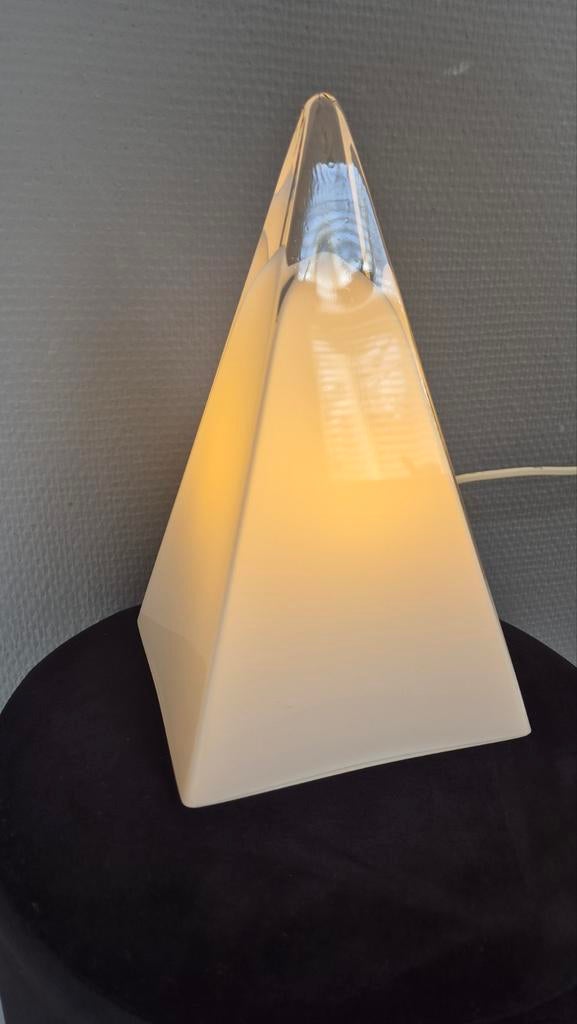 Vintage Iceberg piramide lamp van glas Italiaans, Huis en Inrichting, Ophalen of Verzenden, Zo goed als nieuw, Glas